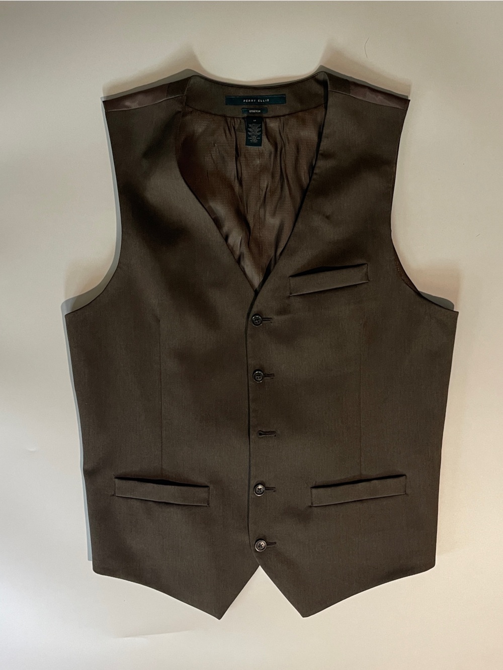 Perry Ellis Brown Men's Tailored Vest